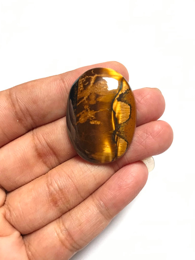 Tiger Eye Cabochon 1 Piece Size 33 MM Approx