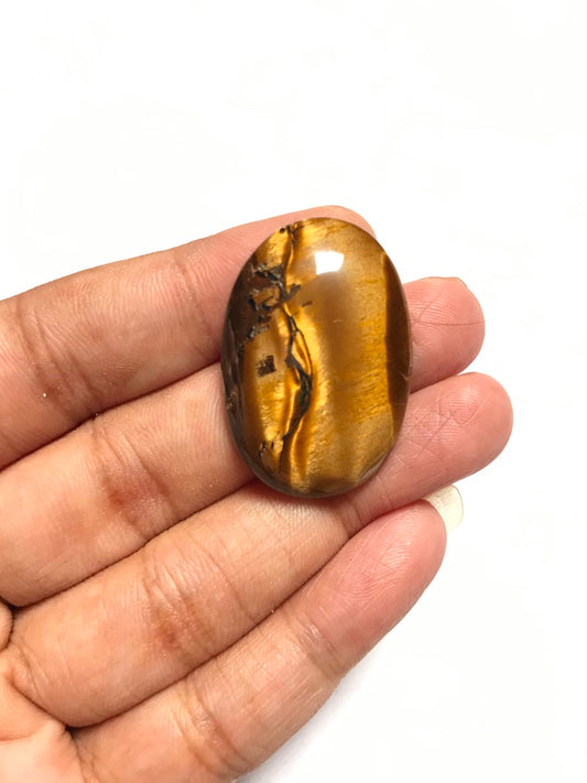 Tiger Eye Cabochon 1 Piece Size 33 MM Approx