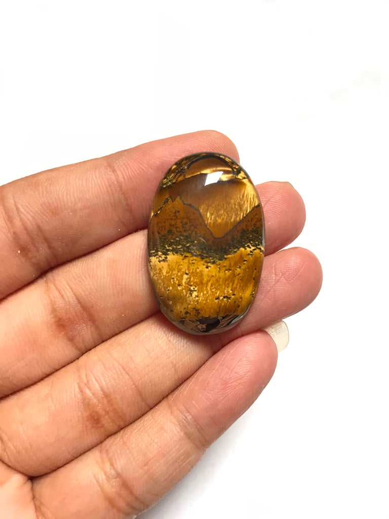 Tiger Eye Cabochon 1 Piece Size 33 MM Approx