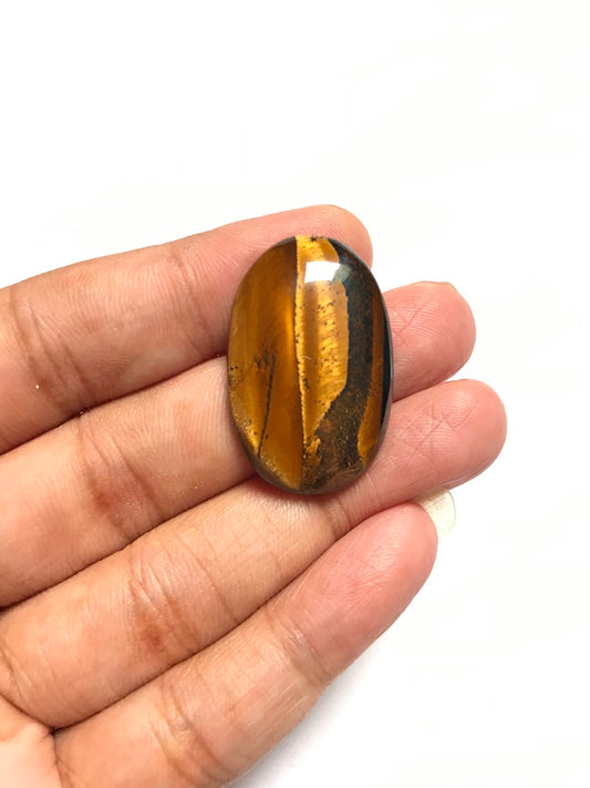 Tiger Eye Cabochon 1 Piece Size 31 MM Approx