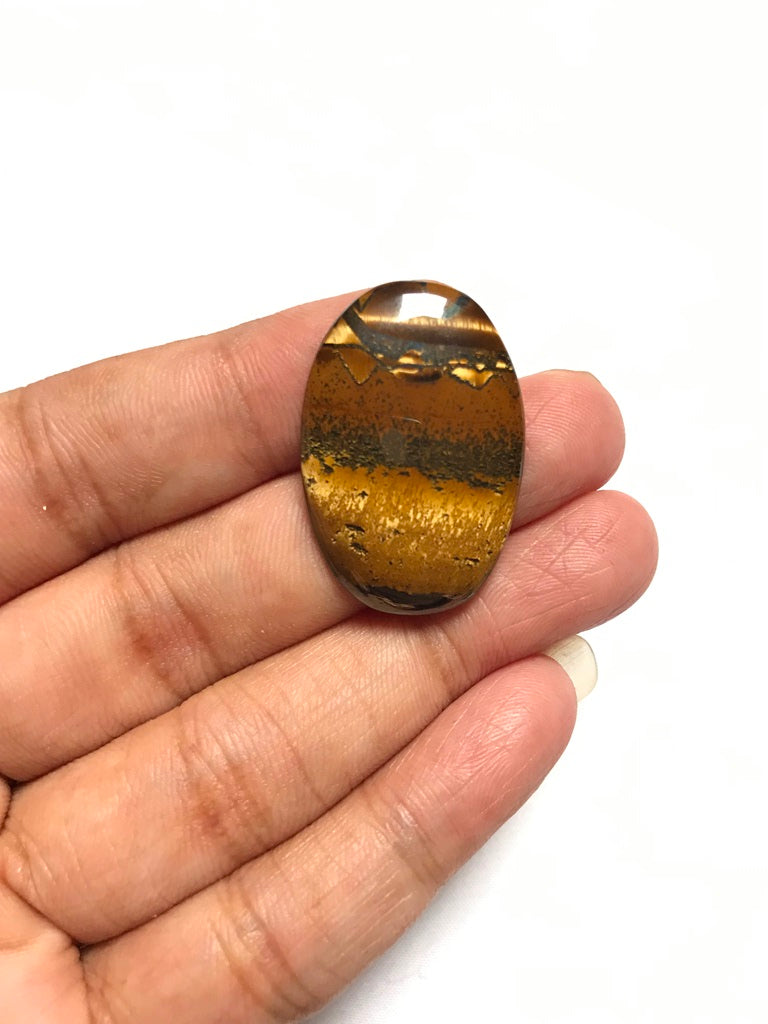 Tiger Eye Cabochon 1 Piece Size 30 MM Approx