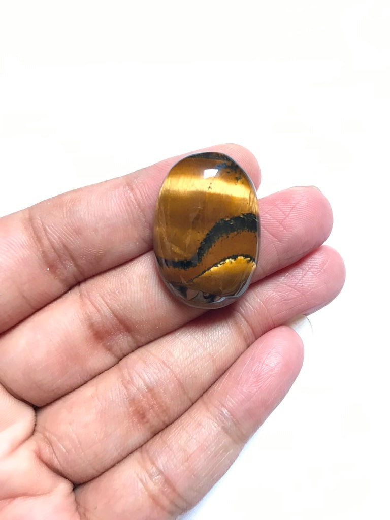 Tiger Eye Cabochon 1 Piece Size 29 MM Approx