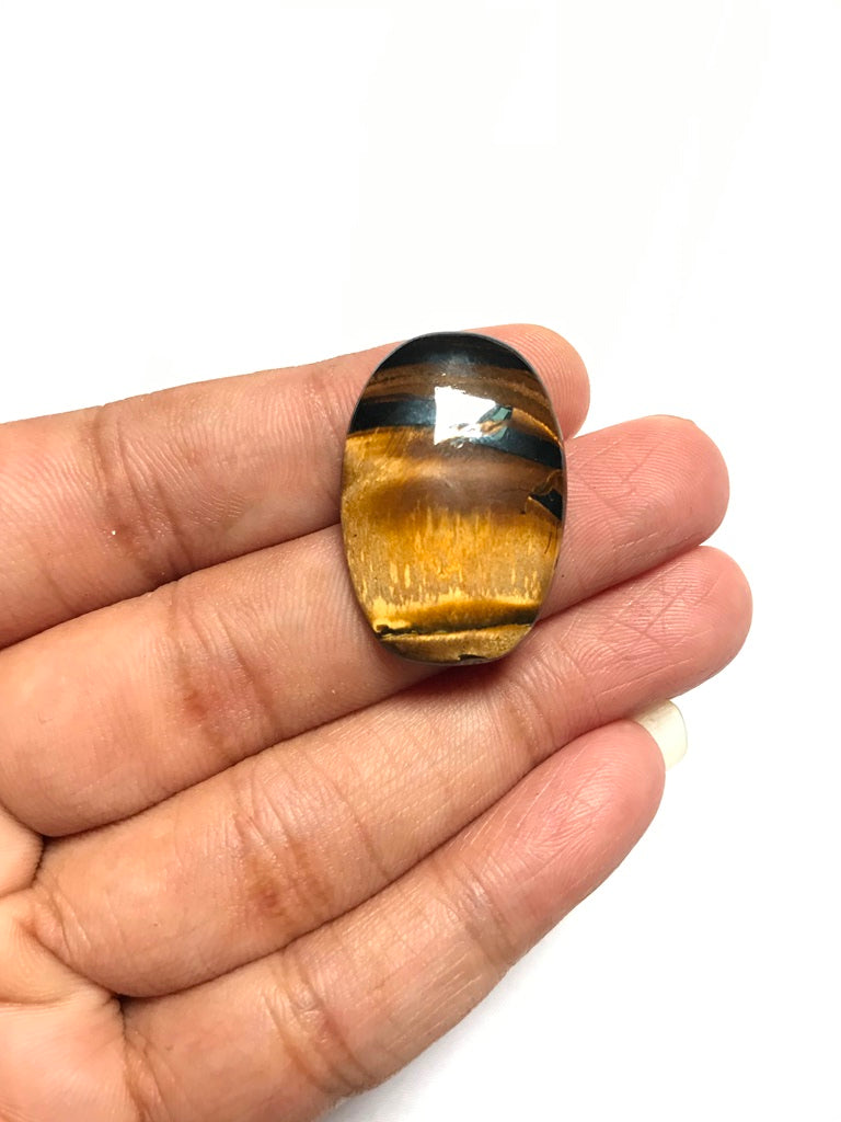 Tiger Eye Cabochon 1 Piece Size 29 MM Approx