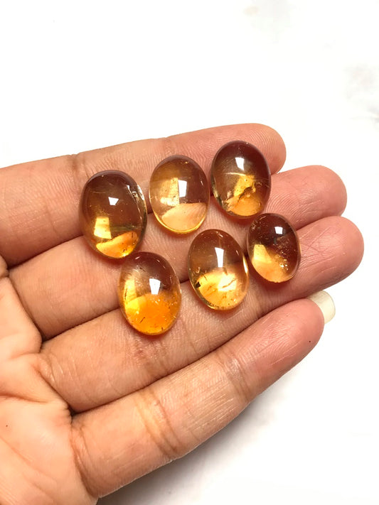 Citrine Cabochon 6 Piece Size 18-13 MM Approx