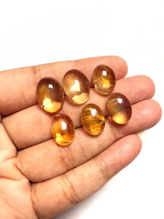 Citrine Cabochon 6 Piece Size 15-13 MM Approx