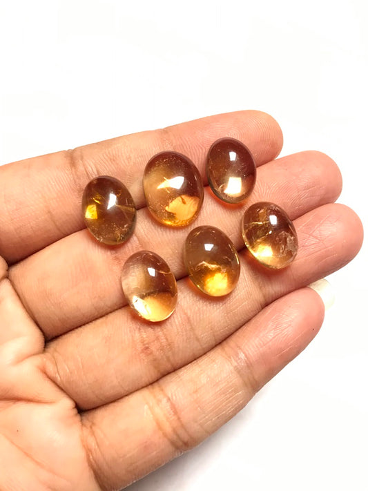 Citrine Cabochon 6 Piece Size 15-13 MM Approx