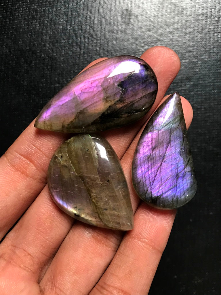 Labradorite Cabochon 3 Piece Size 43-36 MM Approx