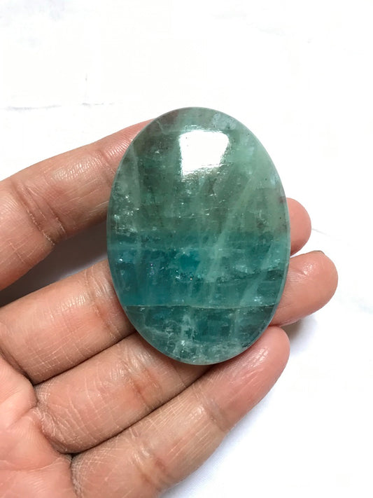 Aquamarine Cabochon 1 Piece Size 53 MM Approx