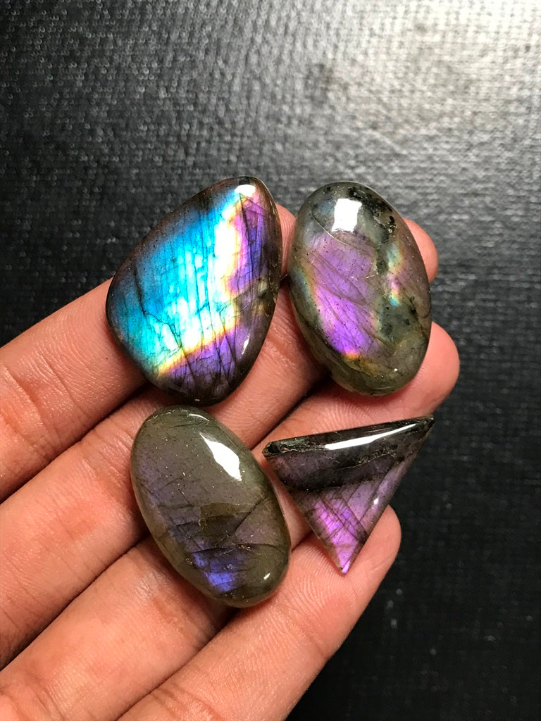 Labradorite Cabochon 4 Piece Size 32-24 MM Approx