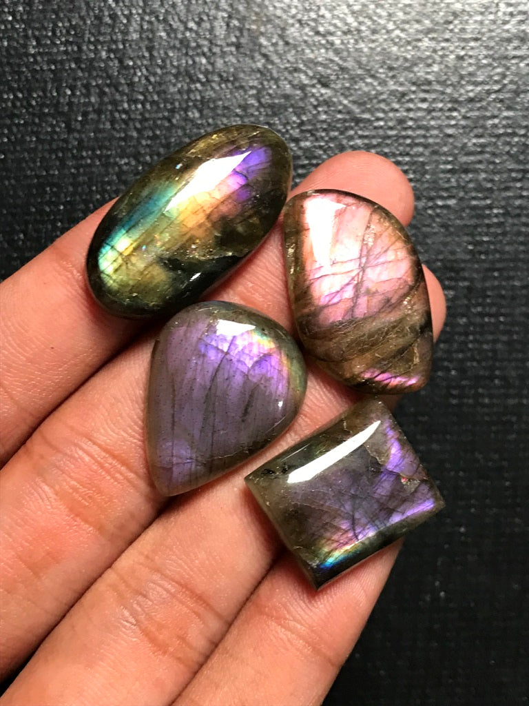 Labradorite Cabochon 4 Piece Size 30-18 MM Approx