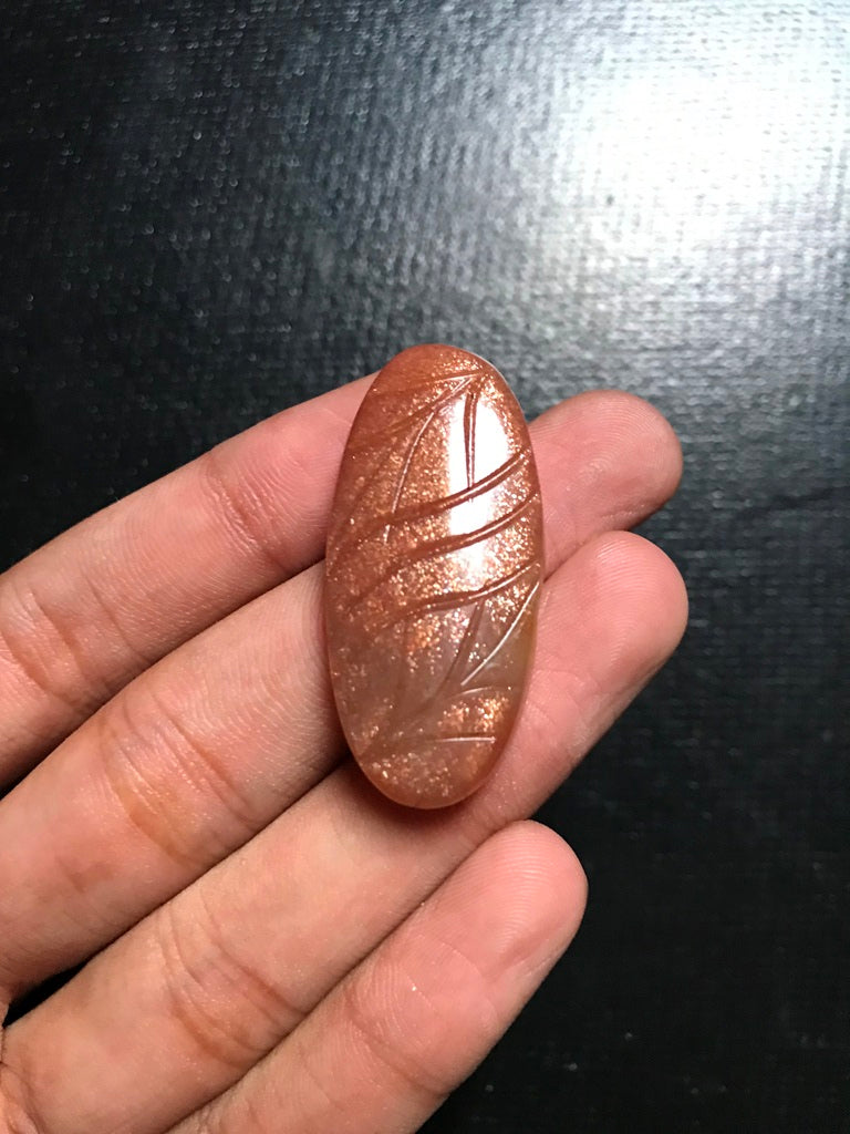 Sunstone Carved Cabochon 1 Piece Size 41 MM Approx