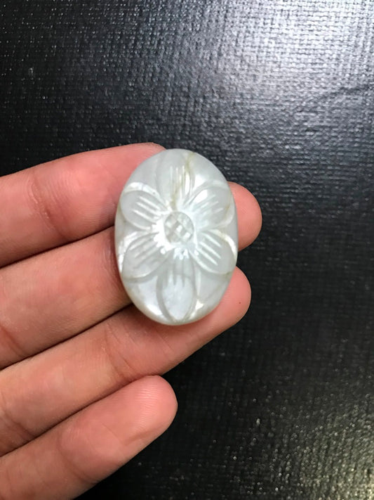 Grey Moonstone Carved Cabochon 1 Piece Size 30 MM Approx