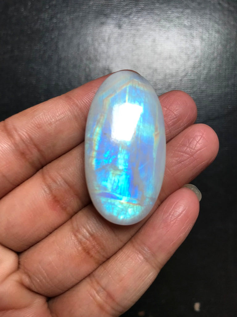 Rainbow Moonstone Cabochon 1 Piece Size 43 MM Approx