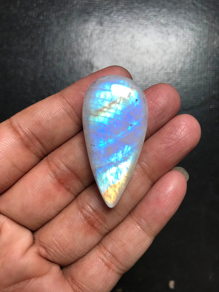 Rainbow Moonstone Cabochon 1 Piece Size 43 MM Approx