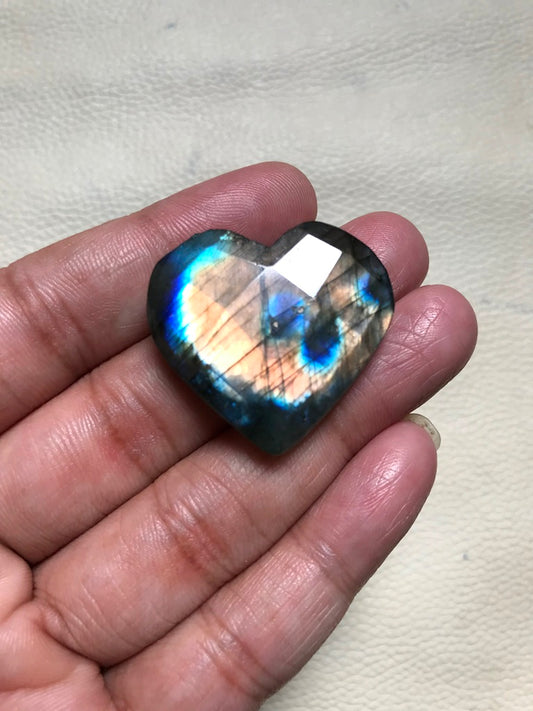 Labradorite Faceted Cabochon 1 Piece Size 31 MM APPROX