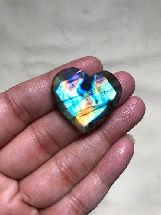 Labradorite Faceted Cabochon 1 Piece Size 30 MM APPROX