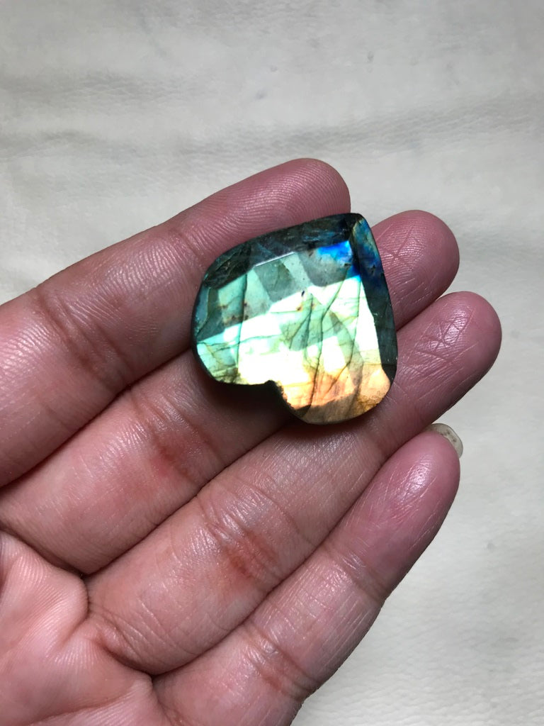 Labradorite Faceted Cabochon 1 Piece Size 28 MM APPROX