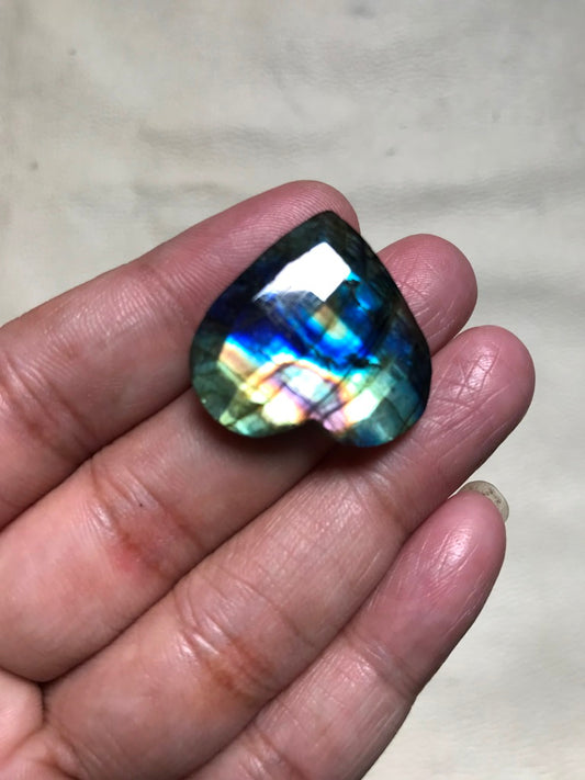 Labradorite Faceted Cabochon 1 Piece Size 26 MM APPROX