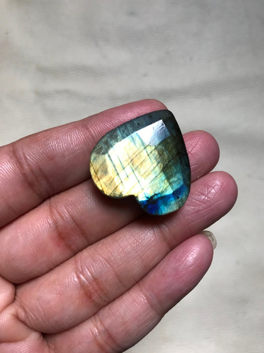 Labradorite Faceted Cabochon 1 Piece Size 27 MM APPROX