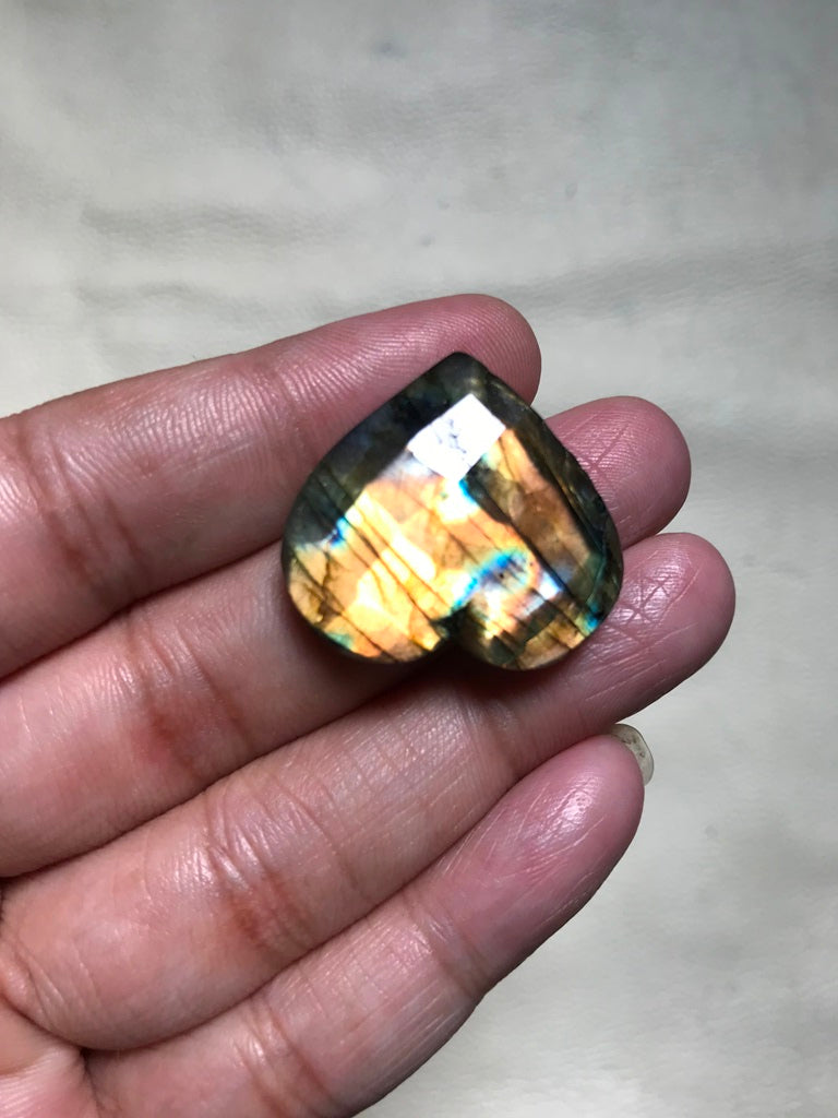 Labradorite Faceted Cabochon 1 Piece Size 27 MM APPROX