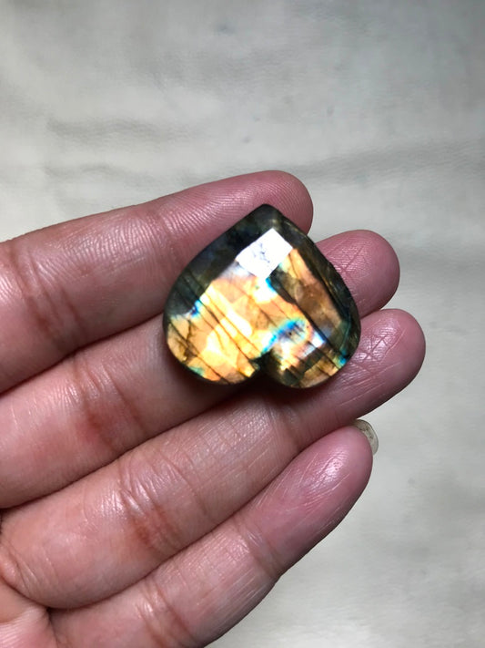 Labradorite Faceted Cabochon 1 Piece Size 27 MM APPROX