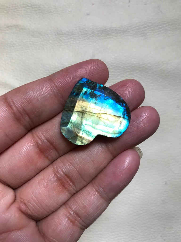 Labradorite Faceted Cabochon 1 Piece Size 28 MM APPROX