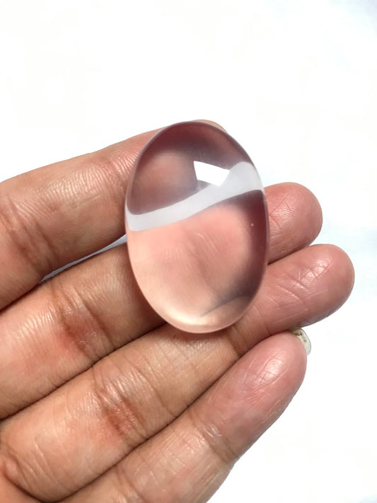 Rose Quartz Cabochon 1 Piece Size 36 MM Approx