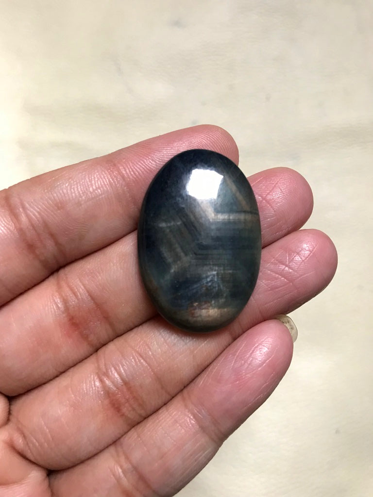 Blue Sapphire Cabochon 1 Piece Size 33 MM Approx