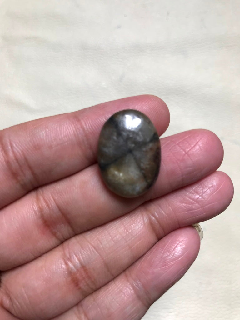 Chiastolite Cabochon 1 Piece Size 22 MM Approx