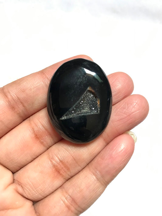 Onyx Window Druzy Cabochon 1 Piece Size 37 MM Approx