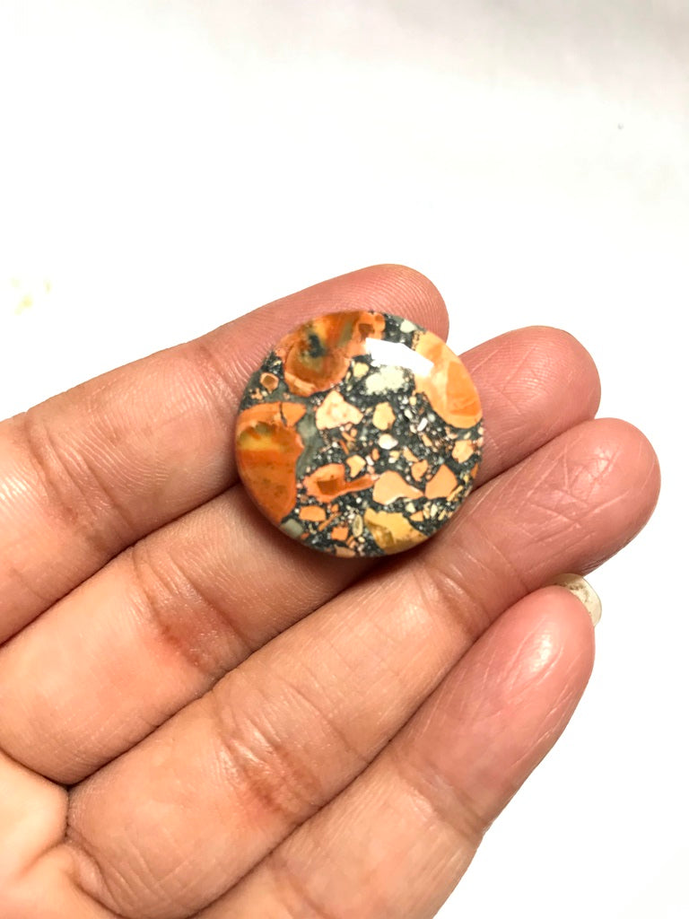 Picture Jasper Cabochon 1 Piece Size 24 MM Approx