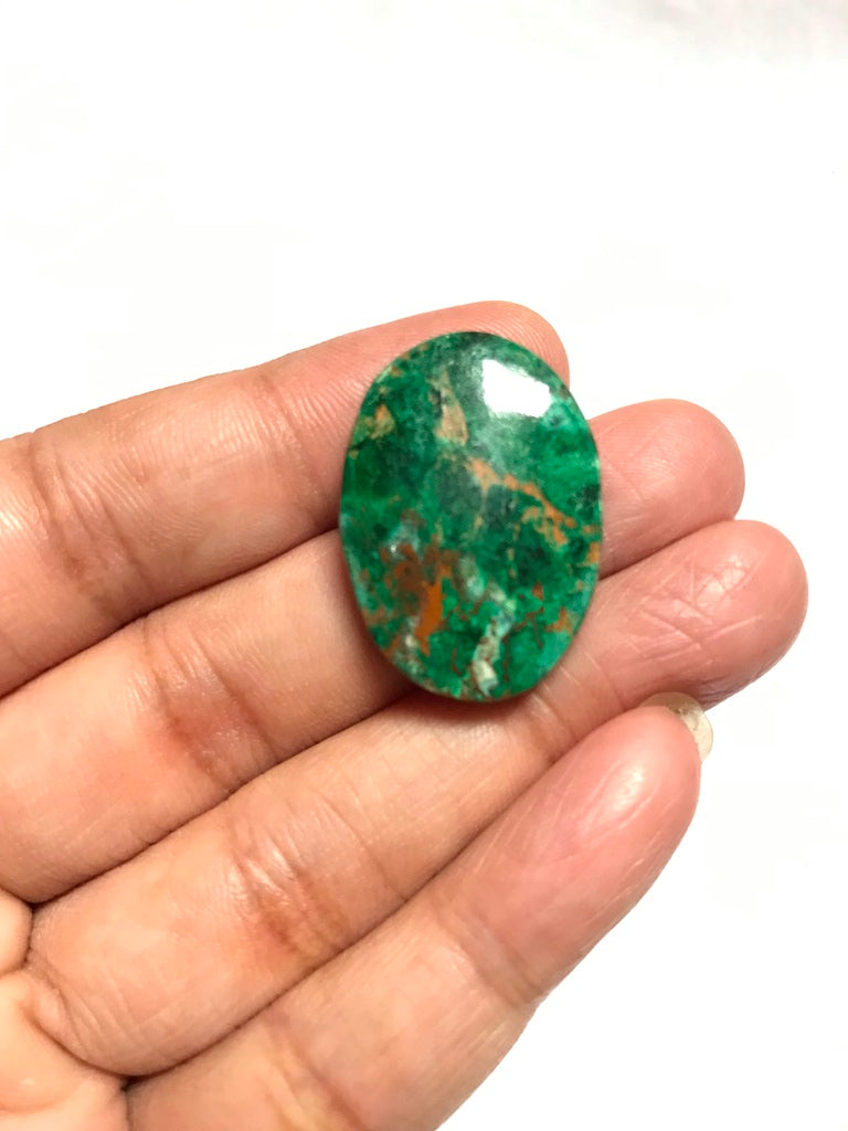 Chrysocolla Cabochon 1 Piece Size 28 MM Approx