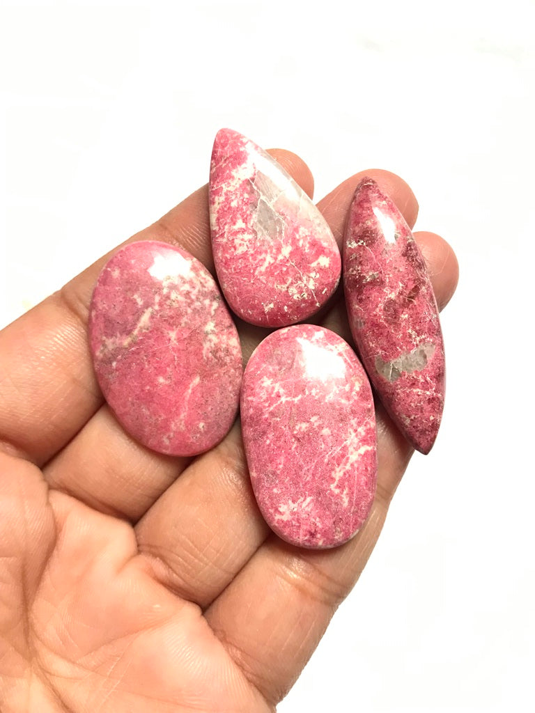 Thulite Cabochon 4 Piece Size 43-32 MM Approx