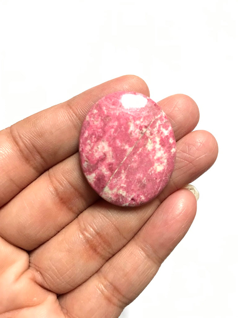 Thulite Cabochon 1 Piece Size 34 MM Approx