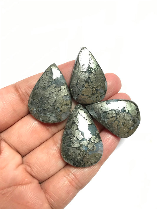 Marcasite Cabochon 4 Piece Size 33-31 MM Approx