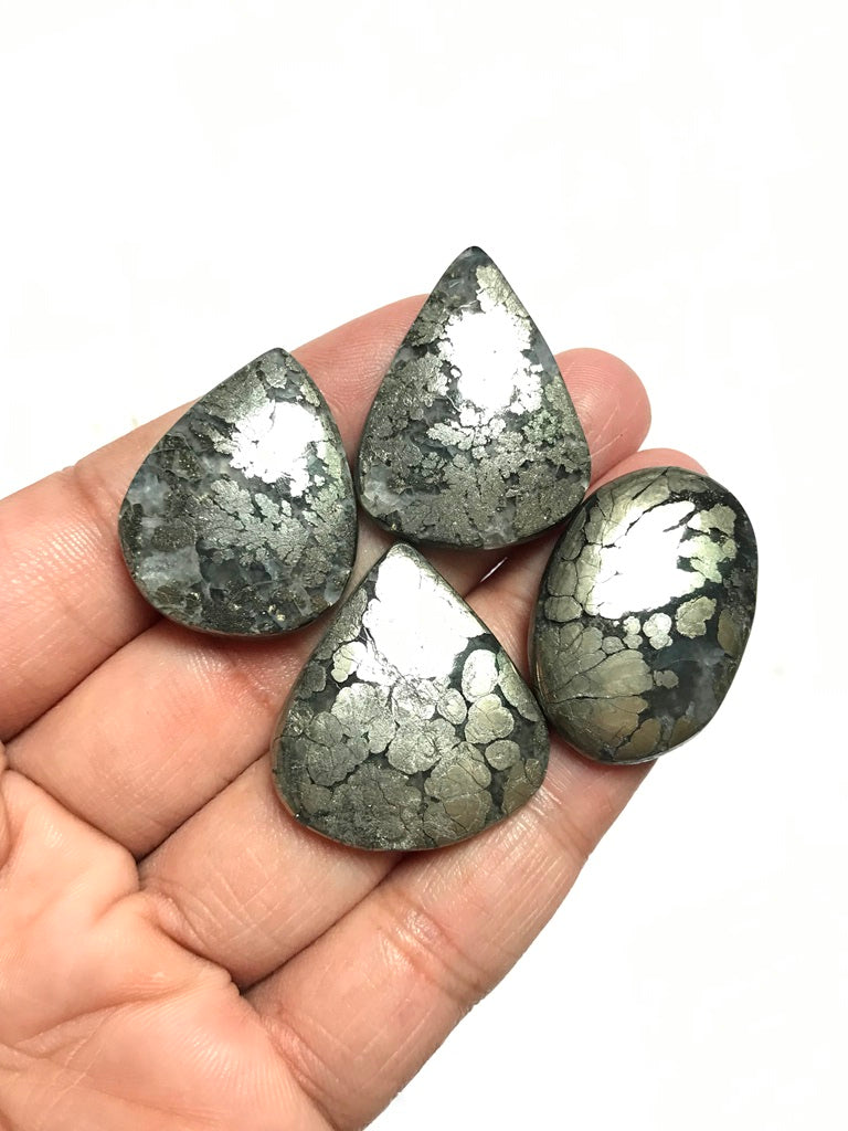 Marcasite Cabochon 4 Piece Size 30-28 MM Approx