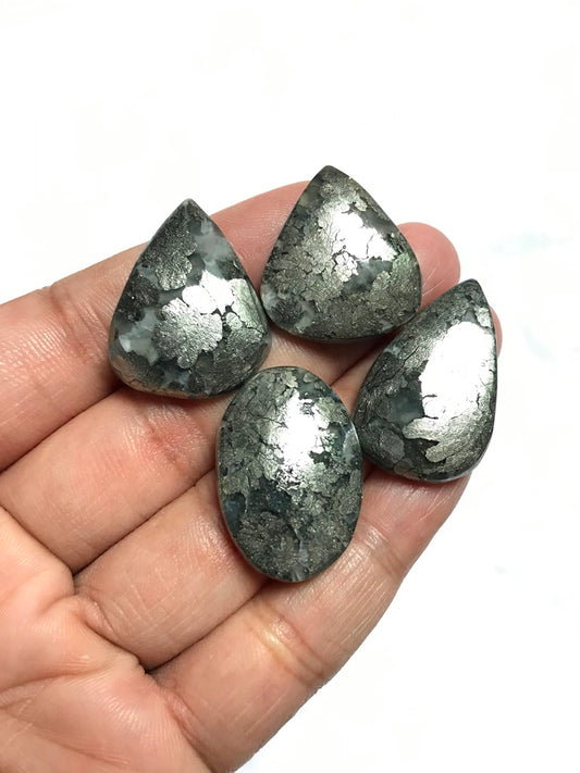 Marcasite Cabochon 4 Piece Size 29-25 MM Approx