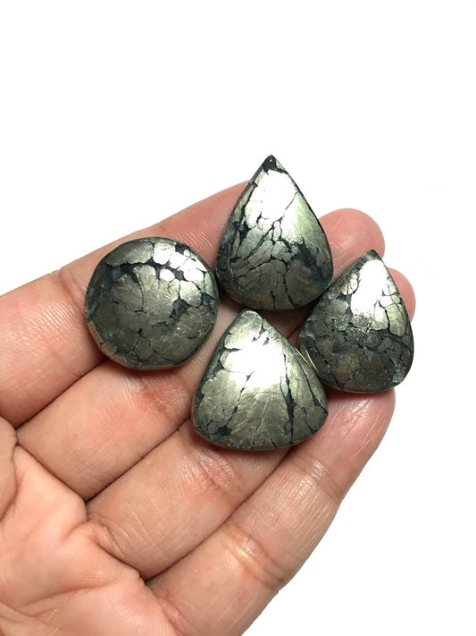 Marcasite Cabochon 4 Piece Size 26-22 MM Approx