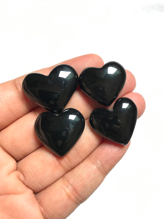 Black Onyx Cabochon 4 Piece Size 21-18 MM Approx