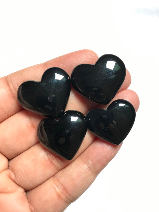 Black Onyx Cabochon 4 Piece Size 21-19 MM Approx