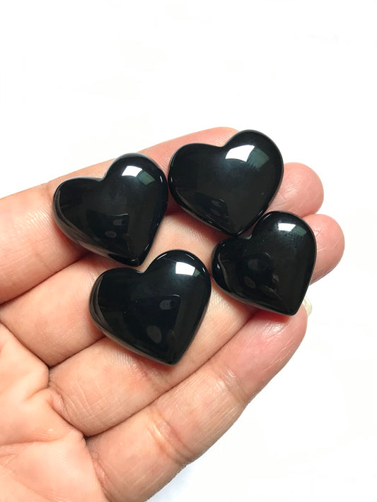 Black Onyx Cabochon 4 Piece Size 21-19 MM Approx