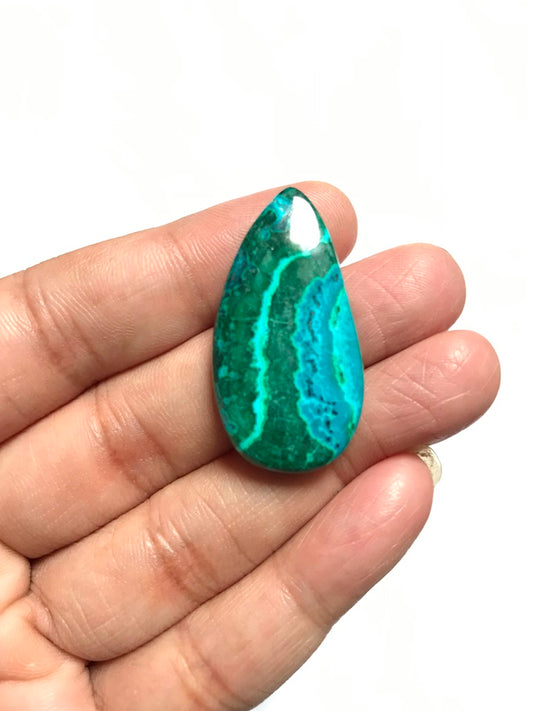 Malachite With Chrysocolla Cabochon 1 Piece Size 35 MM Approx