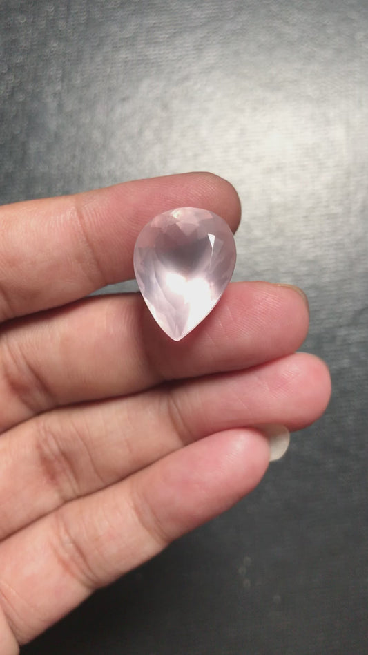 Rose Quartz Faceted Cabochon 1 Piece Size 20 MM Approx