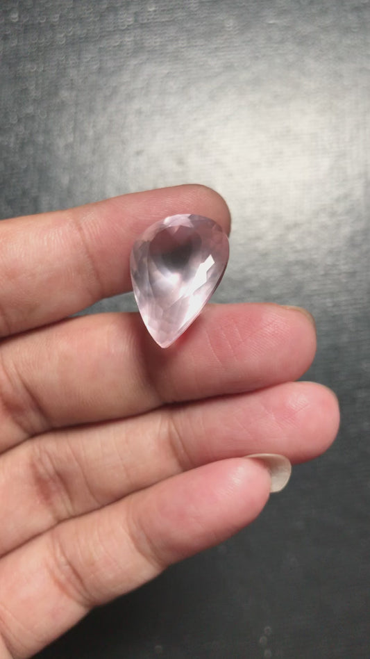 Rose Quartz Faceted Cabochon 1 Piece Size 22 MM Approx