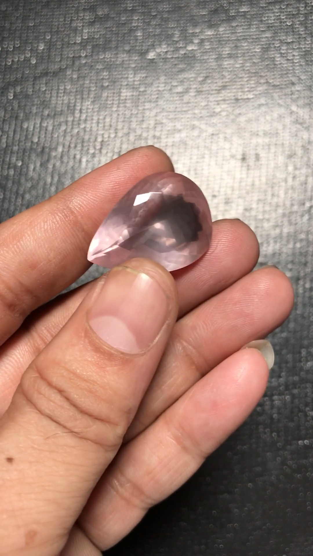 Rose Quartz Faceted Cabochon 1 Piece Size 26 MM Approx